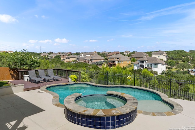 3130 Running Fawn, San Antonio, TX 78261 - view of pool featuring a residential view, a deck, and a pool with connected hot tub
