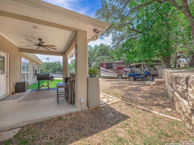 2872 Lakeview Dr, Canyon Lake, TX 78133 - view of patio with ceiling fan and grilling area
