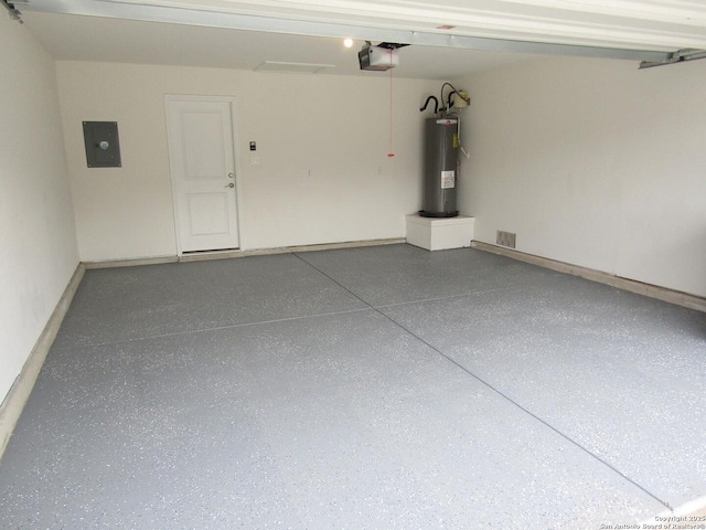 8517 Barefoot Ln, Converse, TX 78109 - garage with electric water heater, a garage door opener, and electric panel
