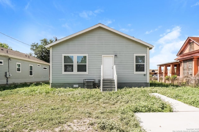2115 W Houston, San Antonio, TX 78207 - rear view of property with entry steps and cooling unit