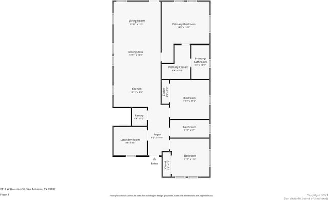 2115 W Houston, San Antonio, TX 78207 - room layout