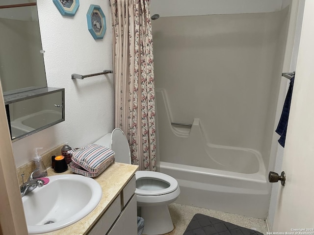 6823 S Whitland, San Antonio, TX 78239 - full bathroom with toilet, vanity, and shower / tub combo