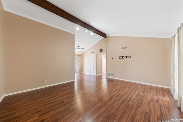 9419 Powhatan Unit 504, San Antonio, TX 78230 - spare room with dark wood-style floors, baseboards, and ceiling fan