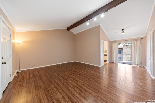 9419 Powhatan Unit 504, San Antonio, TX 78230 - unfurnished living room with a ceiling fan, wood finished floors, baseboards, and ornamental molding