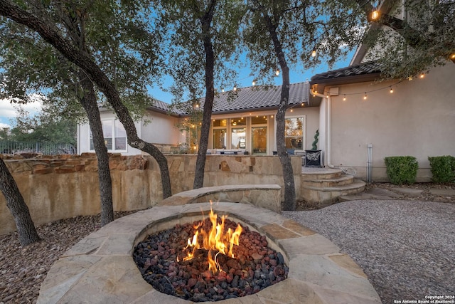 24227 Vecchio, San Antonio, TX 78260 - view of patio with a fire pit