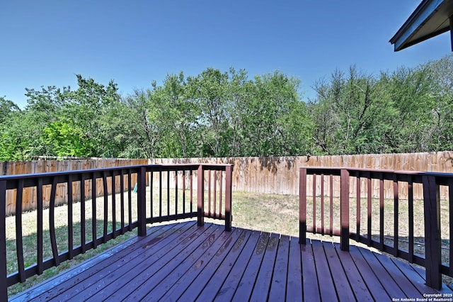 10047 Powderhouse Dr, San Antonio, TX 78239 - wooden terrace featuring a fenced backyard
