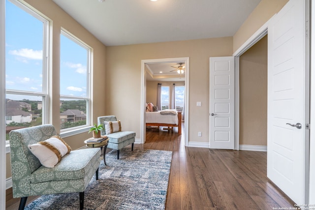 3122 Running Fawn, San Antonio, TX 78261 - living area featuring hardwood / wood-style floors and baseboards