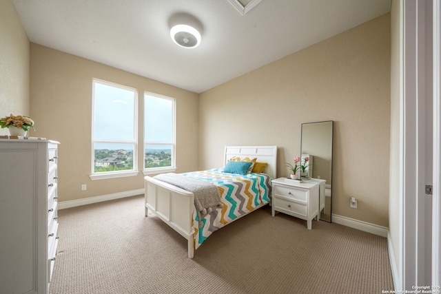 3122 Running Fawn, San Antonio, TX 78261 - bedroom featuring light carpet, baseboards, and lofted ceiling