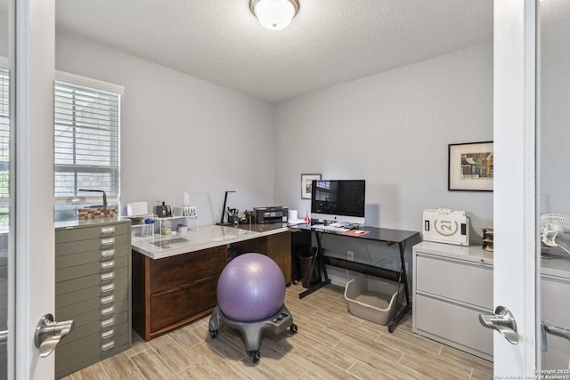 3402 Red Fls, San Antonio, TX 78253 - office space featuring wood tiled floors and a textured ceiling