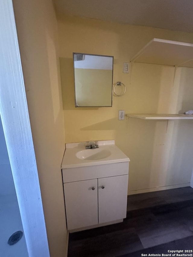 407 Westminster Ave, San Antonio, TX 78228 - bathroom featuring vanity and wood finished floors