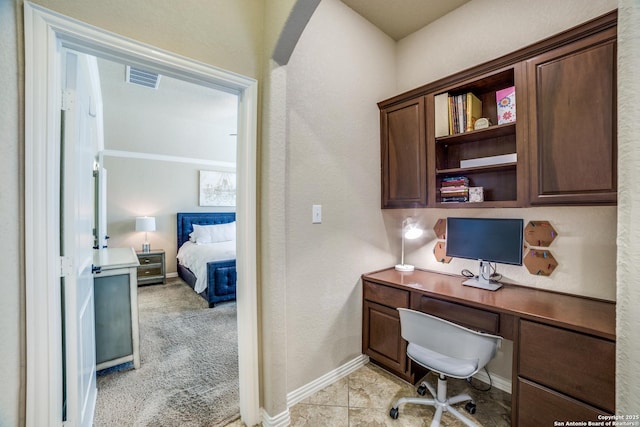4522 Amos Pollard, San Antonio, TX 78253 - office with built in study area, baseboards, and arched walkways
