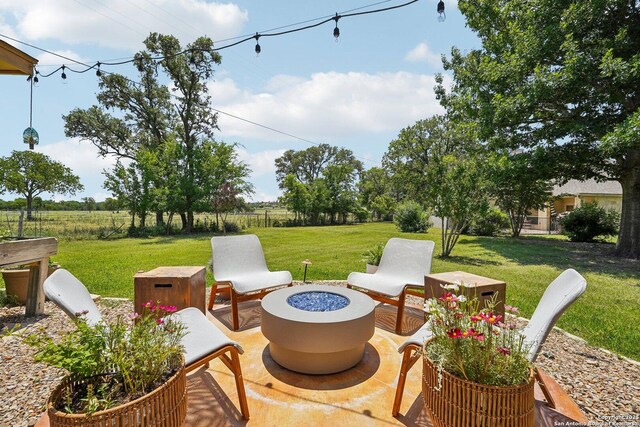 2756 Indian Wls, Kerrville, TX 78028 - view of patio featuring an outdoor fire pit