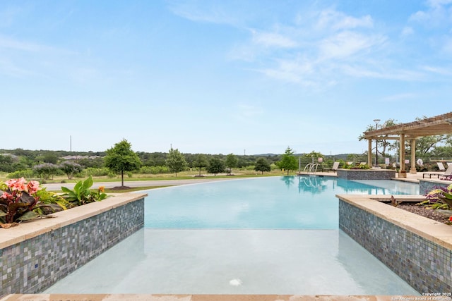 31908 Native Sun, Bulverde, TX 78163 - view of pool with a pergola, an infinity pool, and a patio