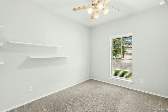 9304 Aggie Run, San Antonio, TX 78254 - unfurnished room with carpet floors, baseboards, a ceiling fan, and a smoke detector