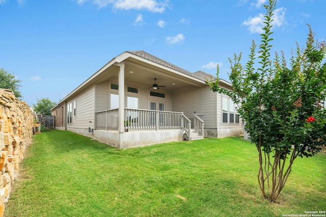 9304 Aggie Run, San Antonio, TX 78254 - back of property featuring ceiling fan and french doors