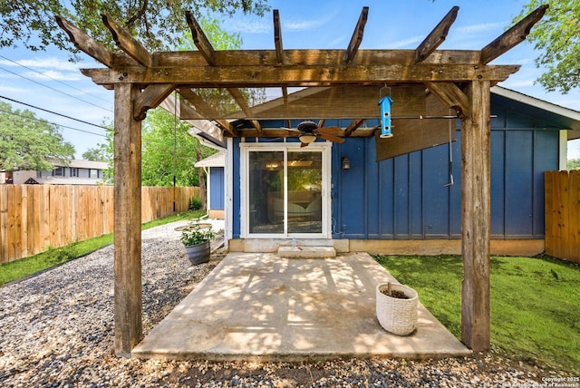 14201 Modesta Pl, San Antonio, TX 78247 - view of outdoor structure featuring a fenced backyard and a pergola