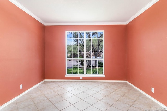 2610 Plum Holw, San Antonio, TX 78258 - empty room featuring ornamental molding, light tile patterned flooring, and baseboards