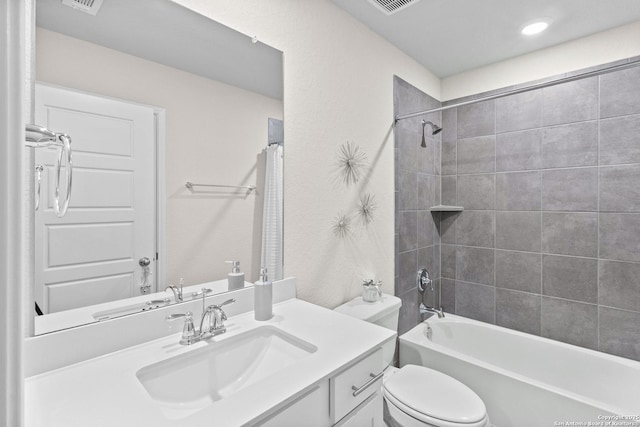 10247 Juniper Oaks, Boerne, TX 78006 - bathroom with vanity, toilet, and shower / bath combo with shower curtain