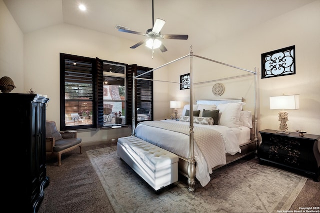 26019 Red Heron, San Antonio, TX 78261 - carpeted bedroom featuring lofted ceiling and ceiling fan