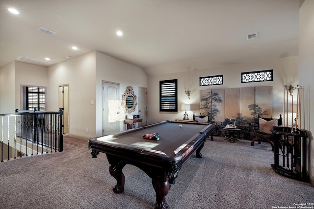 26019 Red Heron, San Antonio, TX 78261 - playroom with carpet floors, recessed lighting, pool table, and baseboards