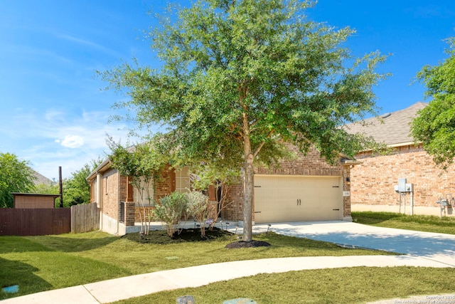13106 Welder, San Antonio, TX 78253 - obstructed view of property featuring brick siding, driveway, and a garage
