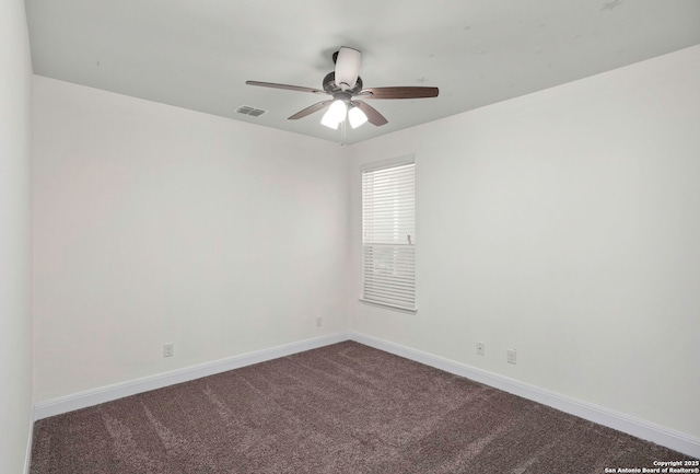 13106 Welder, San Antonio, TX 78253 - empty room with ceiling fan, dark colored carpet, and baseboards
