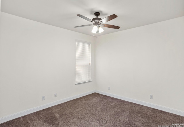 13106 Welder, San Antonio, TX 78253 - empty room with dark colored carpet, a ceiling fan, and baseboards