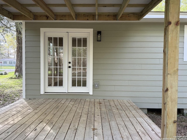 390 W Park St, Vidor, TX 77662 - wooden deck featuring french doors