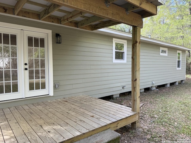390 W Park St, Vidor, TX 77662 - wooden terrace featuring french doors
