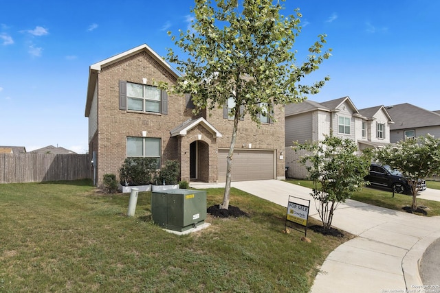 15239 Sirius Cir, San Antonio, TX 78245 - traditional-style house featuring driveway, brick siding, and a garage