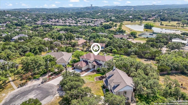 406 Breathless View St, San Antonio, TX 78260 - aerial view of property and surrounding area with a large body of water and nearby suburban area