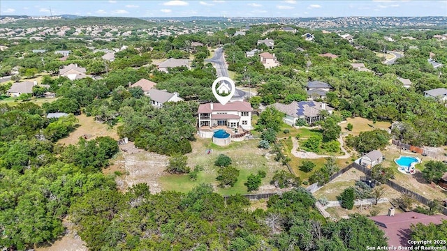 406 Breathless View St, San Antonio, TX 78260 - aerial overview of property's location featuring a pool