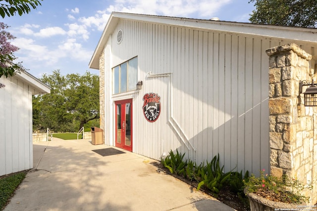 116 Seth Raynor, New Braunfels, TX 78130 - entrance to property with a patio, stone siding, and french doors