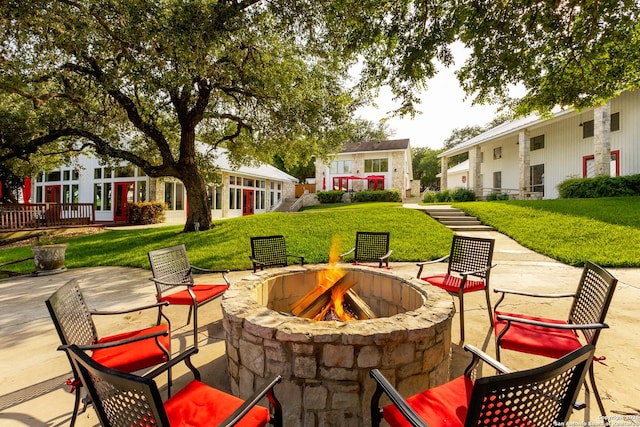 116 Seth Raynor, New Braunfels, TX 78130 - view of patio featuring an outdoor fire pit