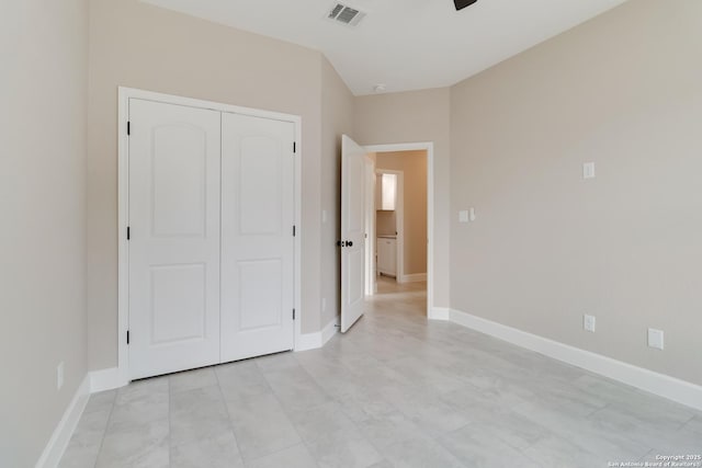 127 Hopi, San Antonio, TX 78211 - unfurnished bedroom with a closet, baseboards, and ceiling fan