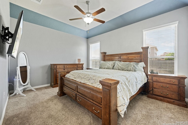 13818 Cohan Way, San Antonio, TX 78253 - bedroom with light carpet, ceiling fan, and baseboards