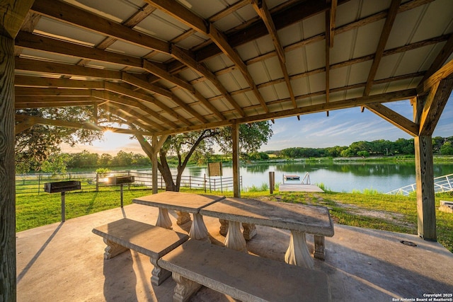 154 Lake View Dr, Boerne, TX 78006 - view of patio / terrace with a water view