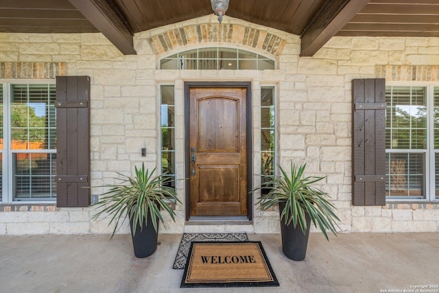 154 Lake View Dr, Boerne, TX 78006 - property entrance with stone siding