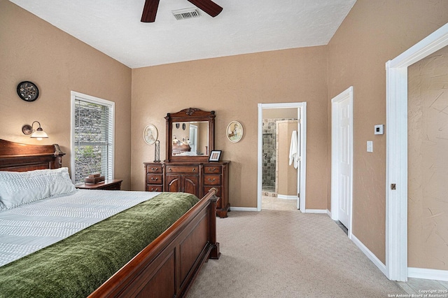 177 Ten W Dr, Comfort, TX 78013 - bedroom with light carpet, baseboards, and a ceiling fan