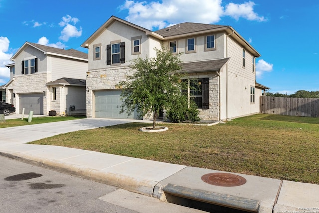 2546 Verona Way, San Antonio, TX 78259 - traditional home featuring stone siding, a garage, driveway, and stucco siding