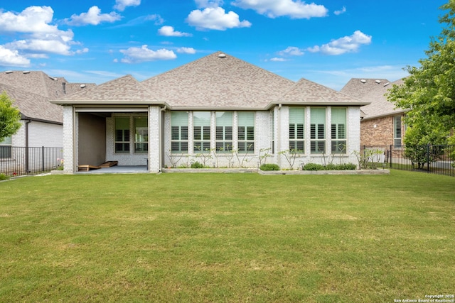 17918 Cantera Ct, San Antonio, TX 78255 - back of house with brick siding, a patio, and a shingled roof