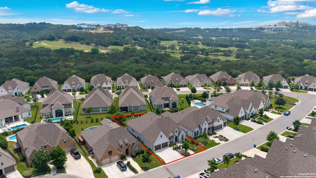 17918 Cantera Ct, San Antonio, TX 78255 - aerial view of residential area featuring property parcel outlined