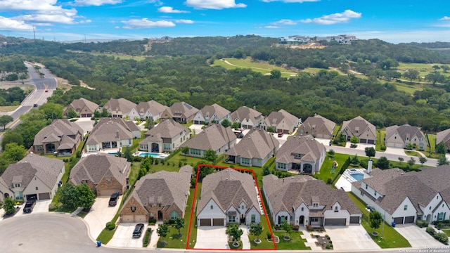17918 Cantera Ct, San Antonio, TX 78255 - aerial perspective of suburban area with property parcel outlined