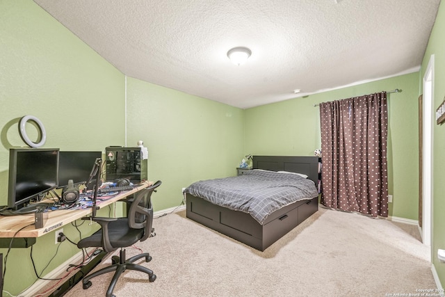 17055 Sonoma, San Antonio, TX 78255 - bedroom with carpet, a desk, a textured ceiling, and baseboards