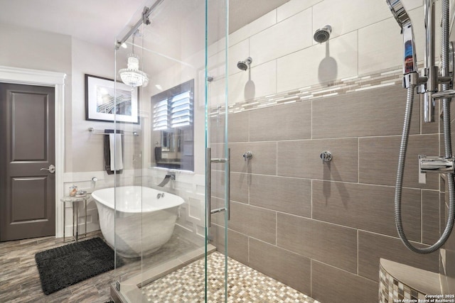 2834 Olive Ave, Schertz, TX 78154 - full bath featuring a stall shower and a soaking tub