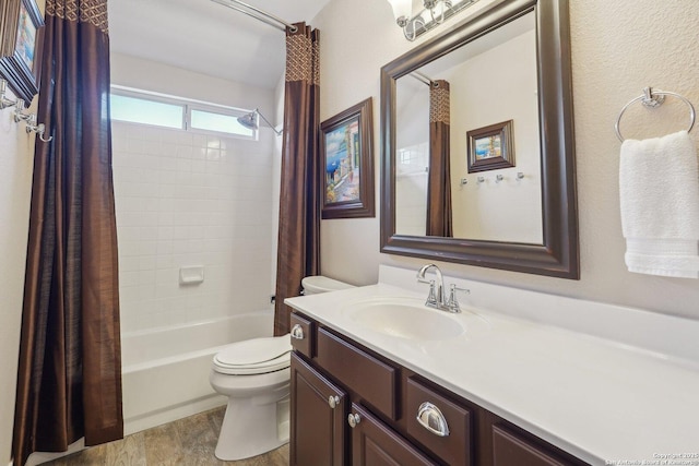 2834 Olive Ave, Schertz, TX 78154 - bathroom featuring toilet, vanity, and shower / bath combo