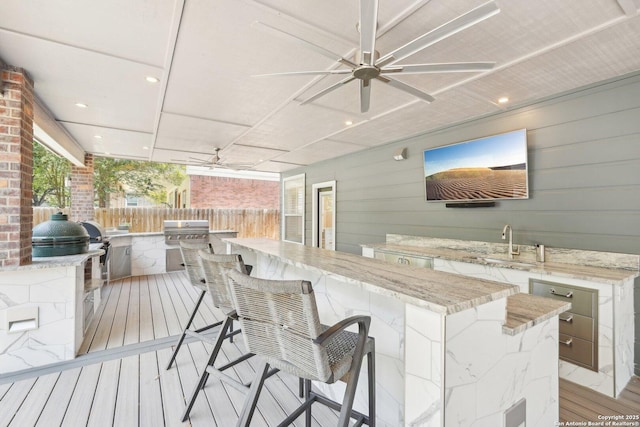 2834 Olive Ave, Schertz, TX 78154 - deck with a ceiling fan