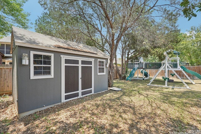 2834 Olive Ave, Schertz, TX 78154 - view of yard featuring a playground and an outdoor structure