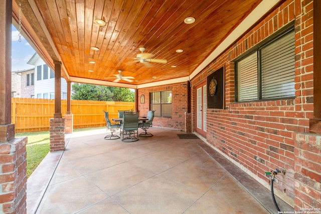 14211 Edge Pt, San Antonio, TX 78230 - view of patio / terrace with outdoor dining space and a ceiling fan