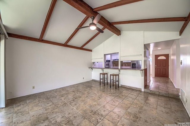 3206 Bluefield, San Antonio, TX 78230 - living area featuring stone tile floors and ceiling fan
